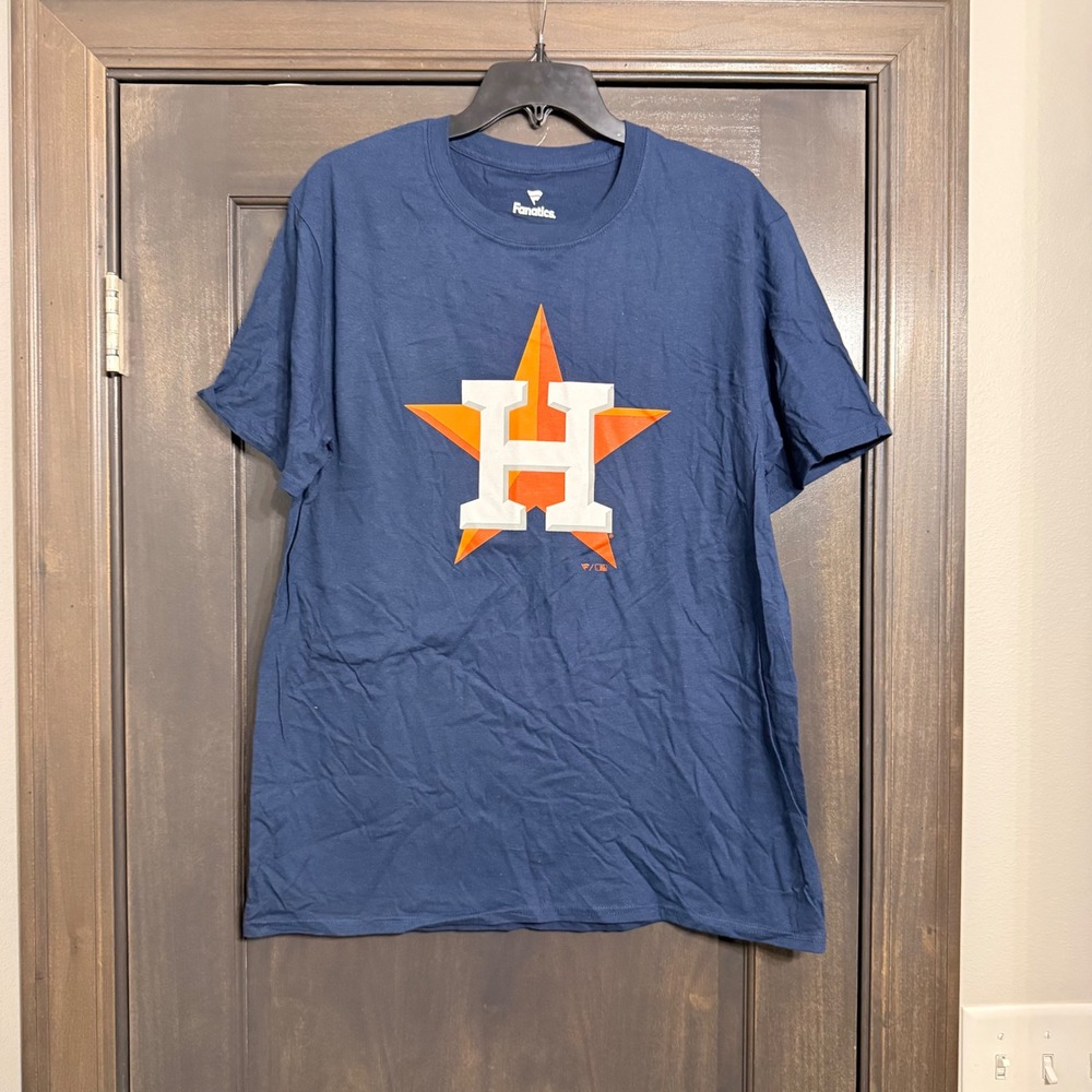 Fanatics NWOT Houston Astros Jose Altuve 27 Navy Blue T-Shirt‎ Mens Large L MLB